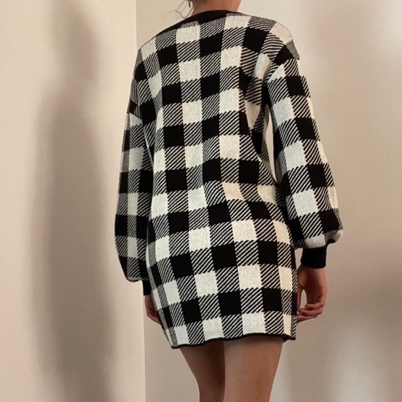 LPA Floyd Buffalo Check Sweater Dress Size Small - Picture 2 of 8